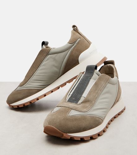 Sneakers Monili mit Veloursleder - Brunello Cucinelli - Modalova