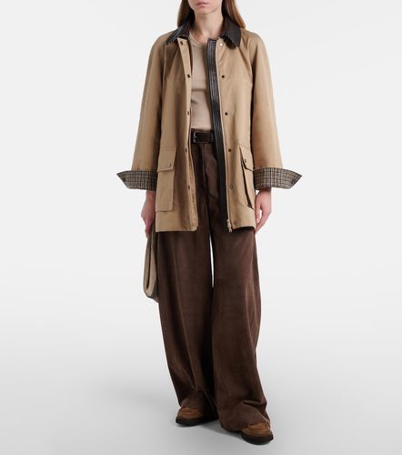 Pantaloni a gamba larga in suede - Brunello Cucinelli - Modalova