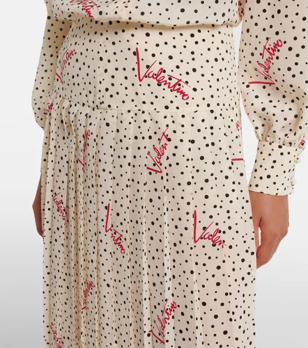 Polka-dot silk crepe de chine midi skirt - Valentino Garavani - Modalova