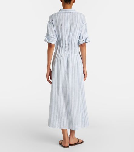 Vestido camisero Saron de algodón y lino a rayas - Velvet - Modalova