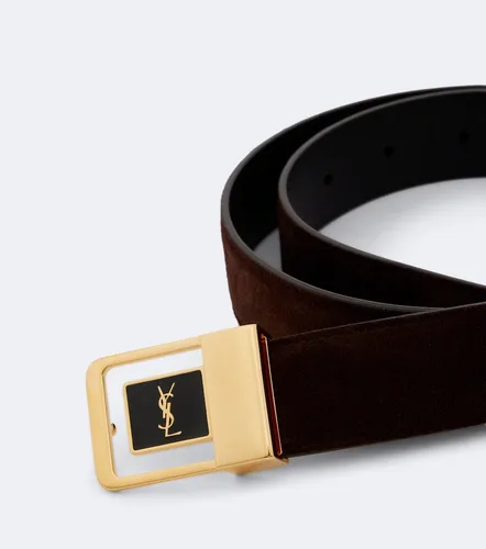 Saint Laurent Cassandre suede belt - Saint Laurent - Modalova