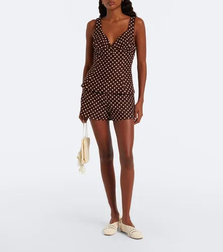 Martuba polka-dot peplum linen top - Faithfull - Modalova
