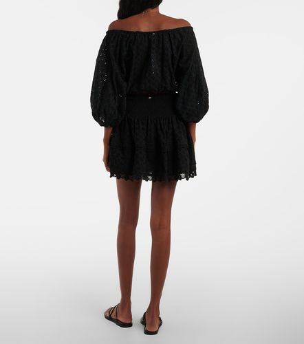Top cropped in cotone con scollo bardot - Poupette St Barth - Modalova