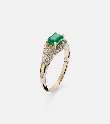 Anello in 14kt con diamanti e smeraldo - Stone and Strand - Modalova