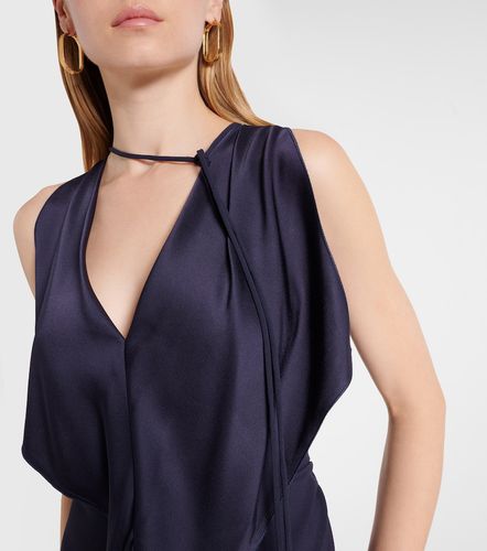 Vestido midi de satén drapeado - Victoria Beckham - Modalova