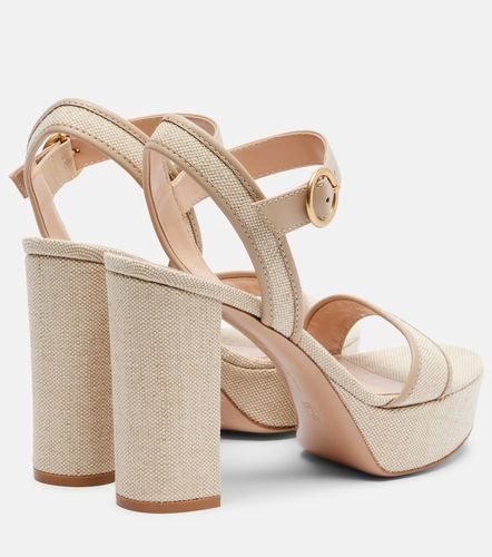 Milos leather-trimmed canvas platform sandals - Gianvito Rossi - Modalova