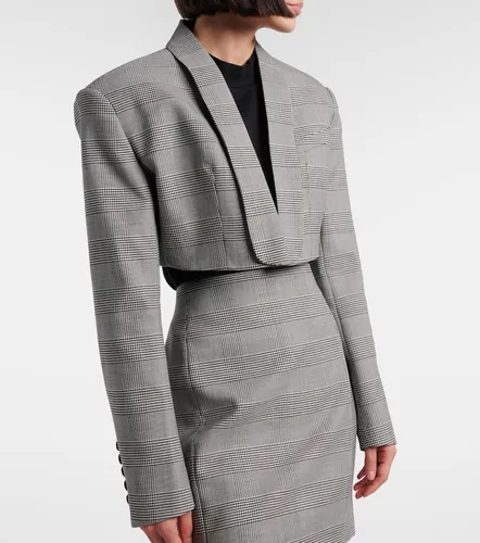 Houndstooth cropped wool-blend blazer - Balmain - Modalova
