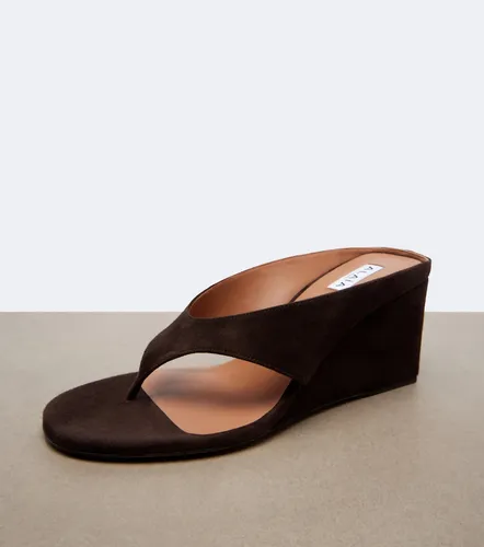 Alaia Cube suede wedge sandals - Alaia - Modalova