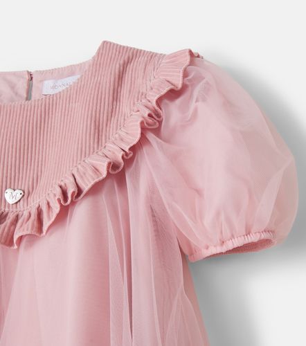 Monnalisa Vestido de tul con pana - Monnalisa - Modalova