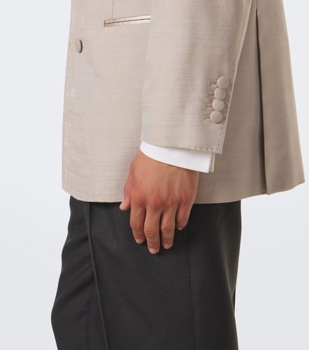 Double-breasted satin-trimmed silk blazer - Brunello Cucinelli - Modalova