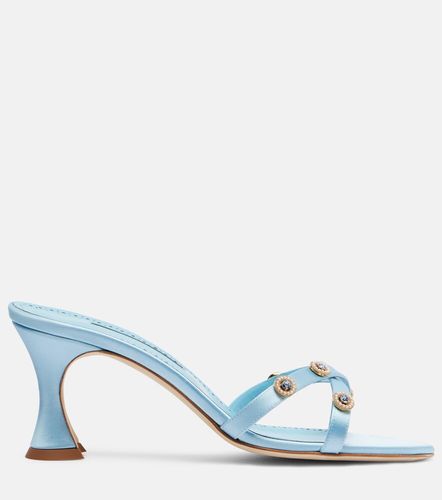 Pyrenea embellished satin mules - Manolo Blahnik - Modalova