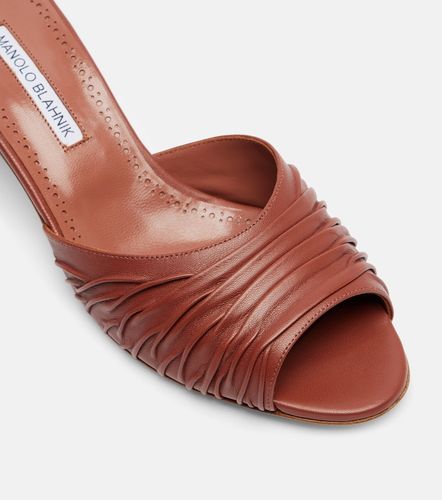 Piruabar gathered leather mules - Manolo Blahnik - Modalova
