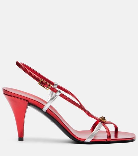 Valentina leather slingback sandals - Versace - Modalova