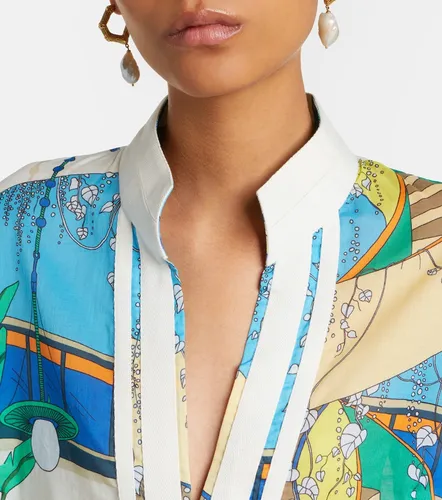 Printed cotton voile tunic - Tory Burch - Modalova