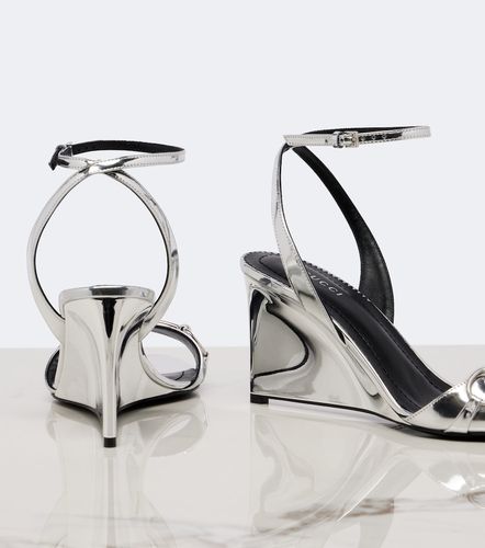 Donna mirrored leather wedge sandals - Gucci - Modalova