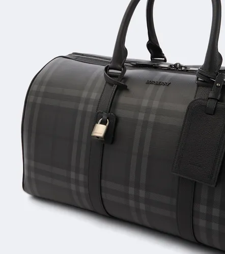 Check leather-trimmed duffel bag - Burberry - Modalova