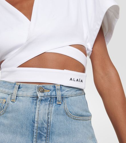 Alaïa Crop top en jersey de algodón - Alaia - Modalova
