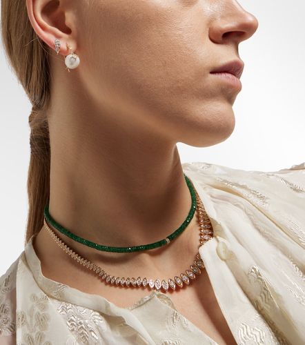 Orecchini Starburst in 14kt con diamanti e perle - Sydney Evan - Modalova