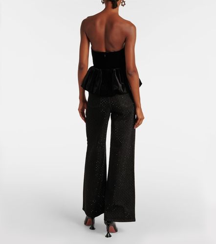 Top bandeau de terciopelo con peplum - Self-Portrait - Modalova