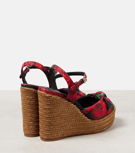 Sandali espadrillas in canvas con zeppa - Dolce&Gabbana - Modalova