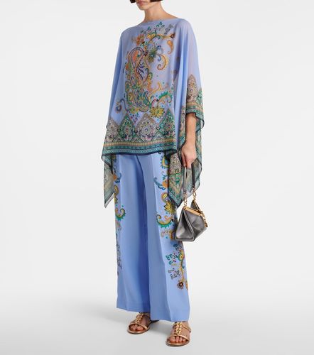 Pantaloni a gamba larga in seta crêpe de chine - Etro - Modalova