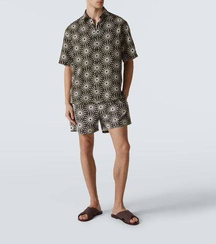 Camicia bowling Castro in lino con stampa - Frescobol Carioca - Modalova