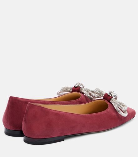 Double Bow embellished suede ballet flats - Mach & Mach - Modalova