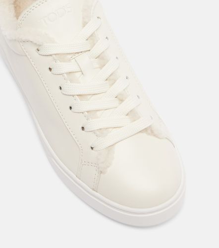 Sneakers Cassetta aus Leder mit Shearling - Tod's - Modalova