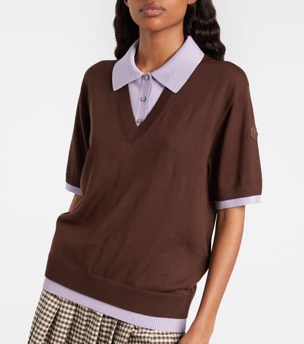 Moncler Virgin wool polo shirt - Moncler - Modalova