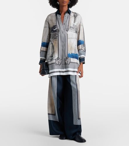 Pantalones palazzo de sarga de seda estampados - Max Mara - Modalova