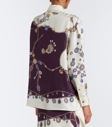 Camisa de satén de seda estampada - Versace - Modalova