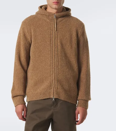 Boucle wool-blend zip-up hoodie - Moncler - Modalova
