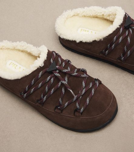 Prada Shearling-lined suede mules - Prada - Modalova