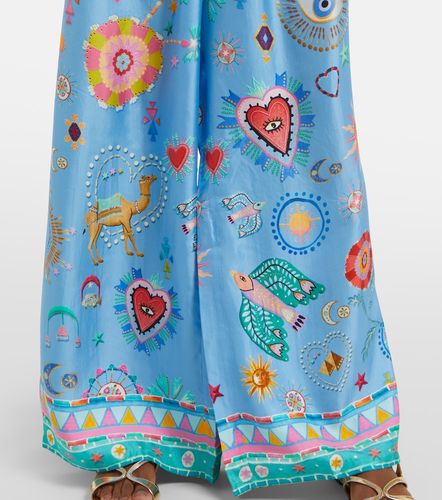 Embellished printed silk palazzo pants - Camilla - Modalova