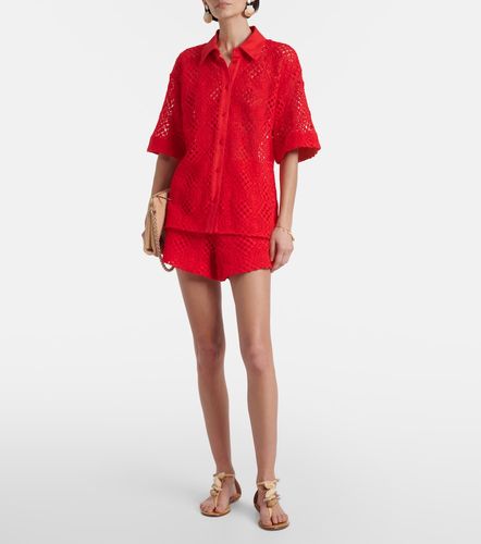 Rayure cotton-blend crochet shirt - SIR - Modalova