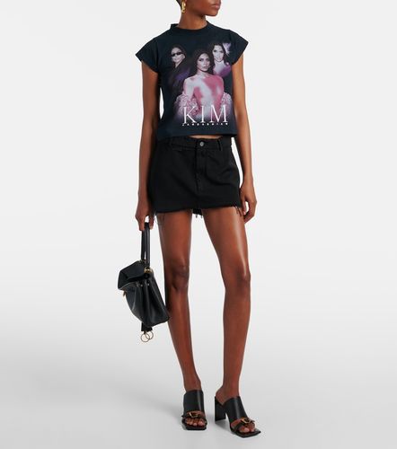 Minifalda de denim con efecto desgastado - Balenciaga - Modalova