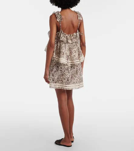 Leopard-print ruffled cotton minidress - The Attico - Modalova
