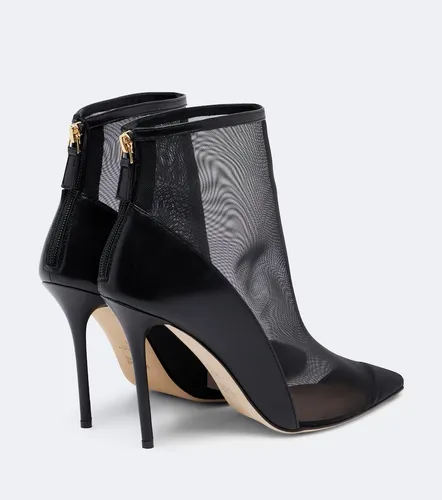 Arc leather-trimmed mesh ankle boots - Malone Souliers - Modalova