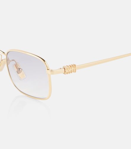 Miu Miu Logo rectangular sunglasses - Miu Miu - Modalova