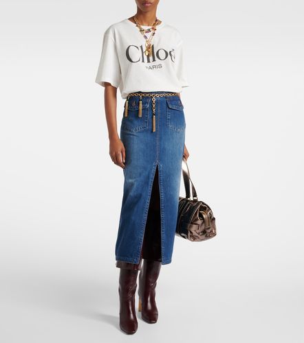 Chloé Camiseta en jersey de algodón con logo - Chloe - Modalova