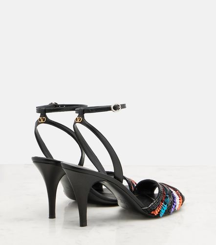 Sequined leather sandals - Valentino Garavani - Modalova