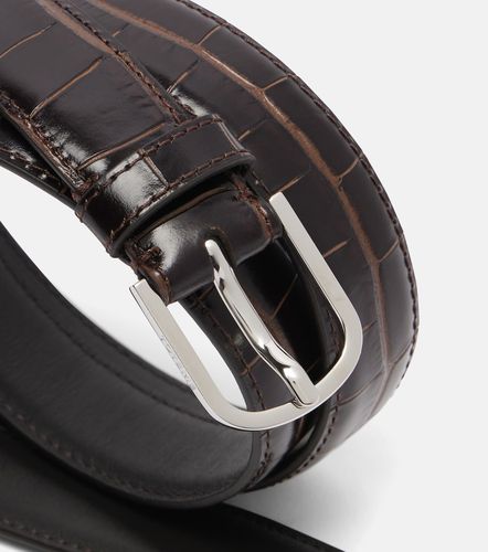 Slim croc-effect leather belt - Toteme - Modalova