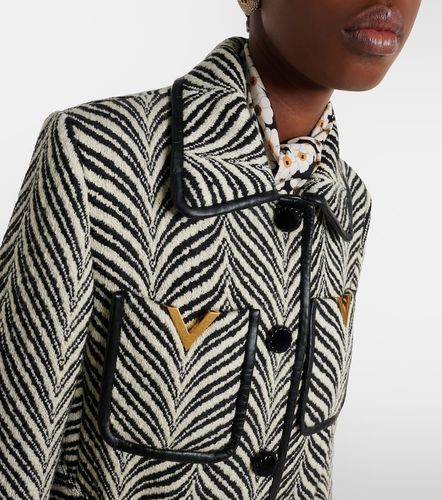 VGold shearling-trimmed wool-blend coat - Valentino - Modalova