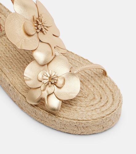 Floral-applique leather espadrille sandals - Zimmermann - Modalova