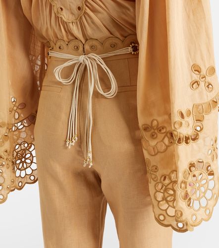 Pantalones flared cropped de lino - Zimmermann - Modalova