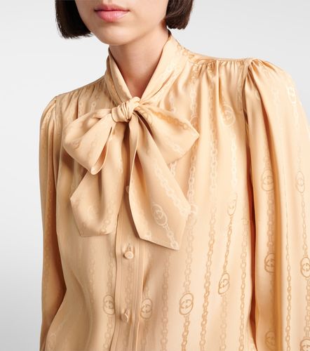 Camicia Interlocking G in jacquard di seta - Gucci - Modalova