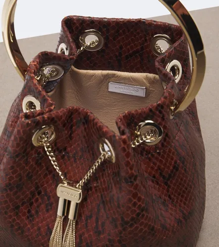 Bon Bon snake-effect leather bucket bag - Jimmy Choo - Modalova