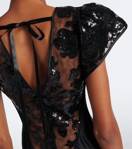 Lace-trimmed sequined silk satin gown - Rodarte - Modalova