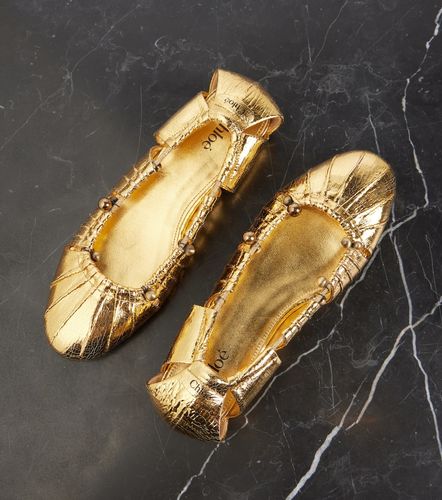 Luna cutout metallic leather ballet flats - Chloe - Modalova