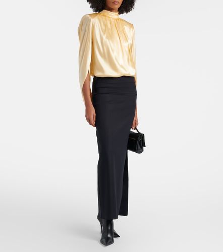 Top de satén en mezcla de seda drapeado - Mugler - Modalova